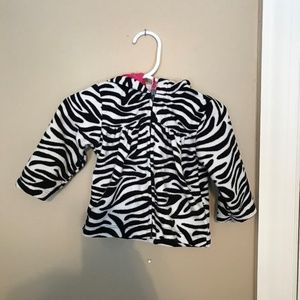 Zebra Print Fleece Zip up wth Hood
